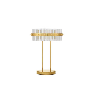 Lampa stołowa Zoke LED Glamour | Złote Szkło | Decolab24