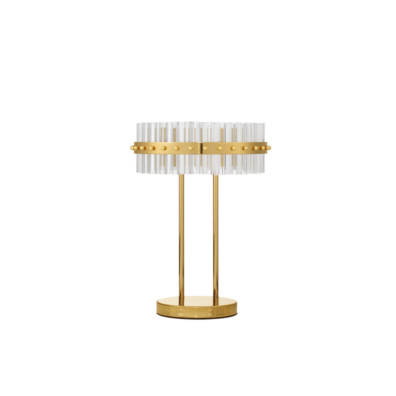 Lampa stołowa Zoke LED Glamour | Złote Szkło | Decolab24