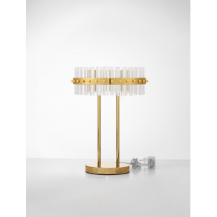 Lampa stołowa Zoke LED Glamour | Złote Szkło | Decolab24