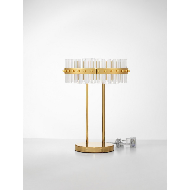 Lampa stołowa Zoke LED Glamour | Złote Szkło | Decolab24