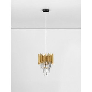 Lampa wisząca kryształowa Limagona 24cm złota | Decolab24