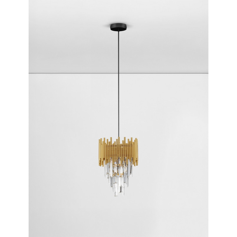 Lampa wisząca kryształowa Limagona 24cm złota | Decolab24