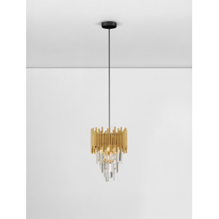 Lampa wisząca kryształowa Limagona 24cm złota | Decolab24