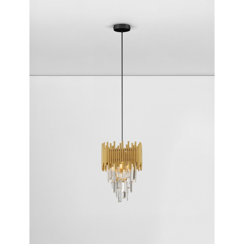 Lampa wisząca kryształowa Limagona 24cm złota | Decolab24