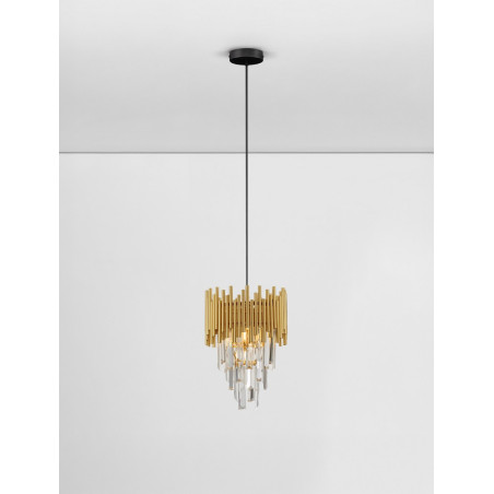 Lampa wisząca kryształowa Limagona 24cm złota | Decolab24