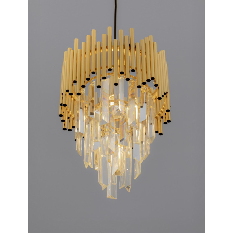 Lampa wisząca kryształowa Limagona 24cm złota | Decolab24