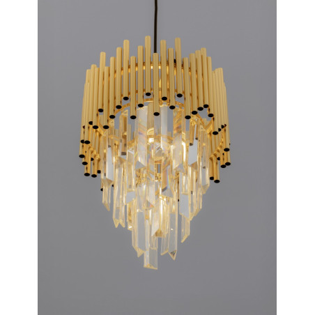 Lampa wisząca kryształowa Limagona 24cm złota | Decolab24