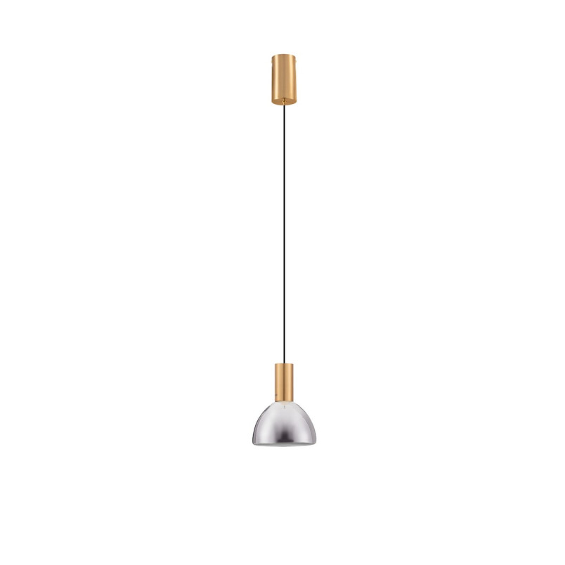 Lampa wisząca Viox LED - Szkło dymione, Mosiądz | Decolab24