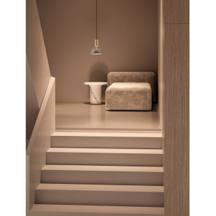 Lampa wisząca Viox LED - Szkło dymione, Mosiądz | Decolab24