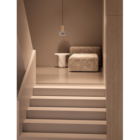 Lampa wisząca Viox LED - Szkło dymione, Mosiądz | Decolab24