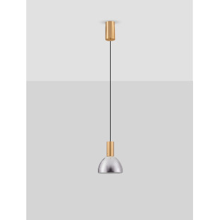 Lampa wisząca Viox LED - Szkło dymione, Mosiądz | Decolab24