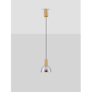 Lampa wisząca Viox LED - Szkło dymione, Mosiądz | Decolab24