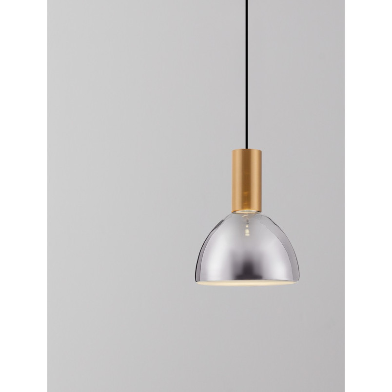 Lampa wisząca Viox LED - Szkło dymione, Mosiądz | Decolab24