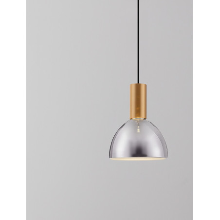 Lampa wisząca Viox LED - Szkło dymione, Mosiądz | Decolab24