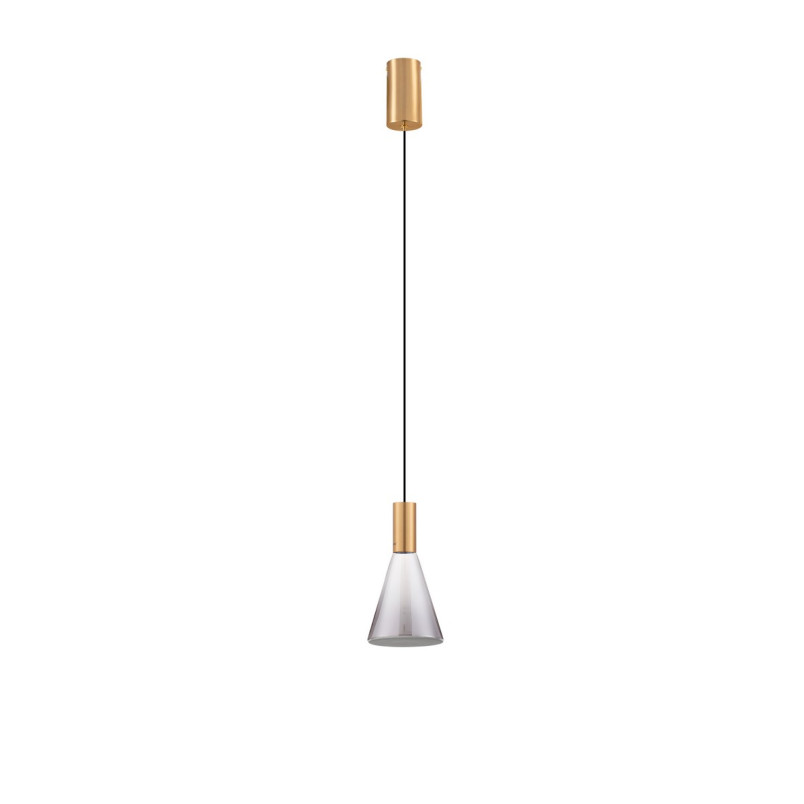 Lampa wisząca Viox LED - Szkło dymione, mosiądz | Decolab24