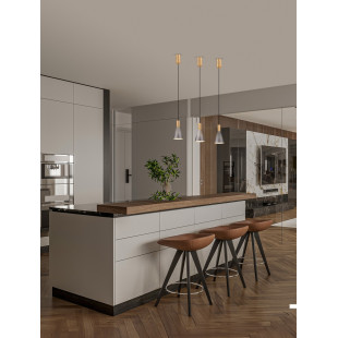Lampa wisząca Viox LED - Szkło dymione, mosiądz | Decolab24