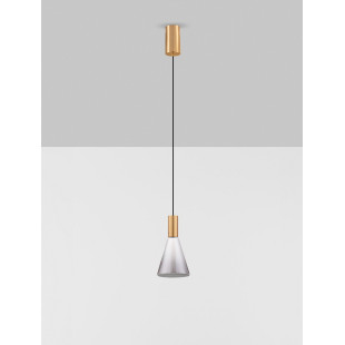 Lampa wisząca Viox LED - Szkło dymione, mosiądz | Decolab24