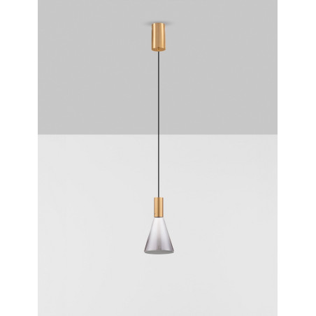 Lampa wisząca Viox LED - Szkło dymione, mosiądz | Decolab24
