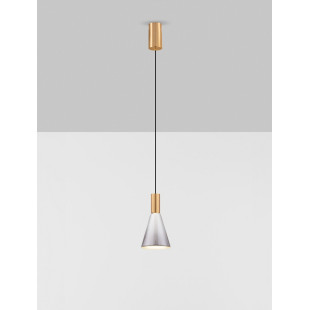 Lampa wisząca Viox LED - Szkło dymione, mosiądz | Decolab24
