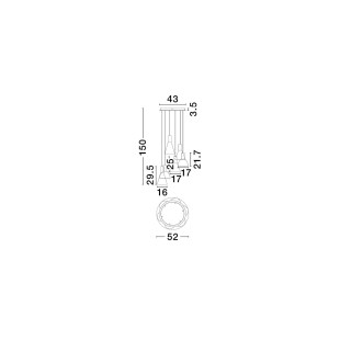 Lampa Viox VI LED - Szklana, Modern, 52cm - Decolab24