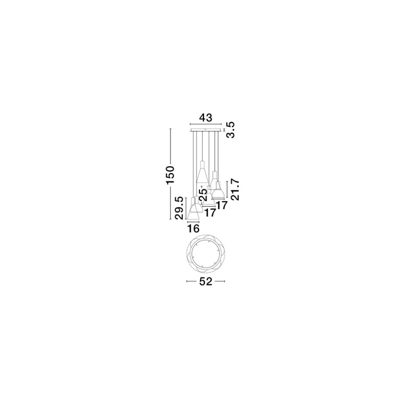 Lampa Viox VI LED - Szklana, Modern, 52cm - Decolab24