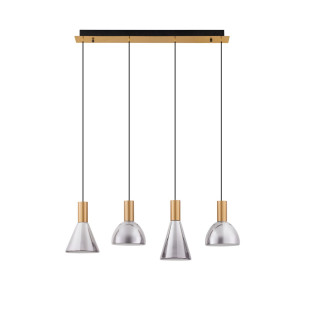 Lampa wisząca Viox LED - Szkło dymione, mosiądz | Decolab24