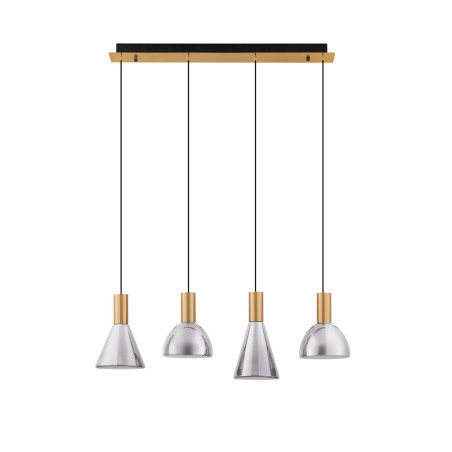 Lampa wisząca Viox LED - Szkło dymione, mosiądz | Decolab24