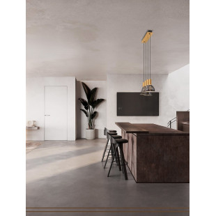 Lampa wisząca Viox LED - Szkło dymione, mosiądz | Decolab24