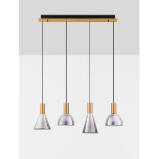 Lampa wisząca Viox LED - Szkło dymione, mosiądz | Decolab24