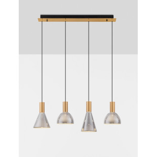 Lampa wisząca Viox LED - Szkło dymione, mosiądz | Decolab24