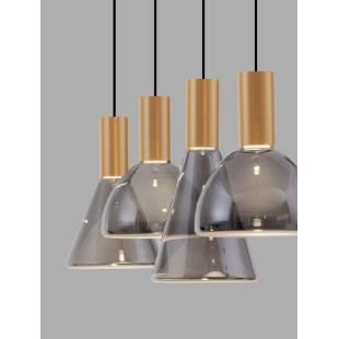 Lampa wisząca Viox LED - Szkło dymione, mosiądz | Decolab24