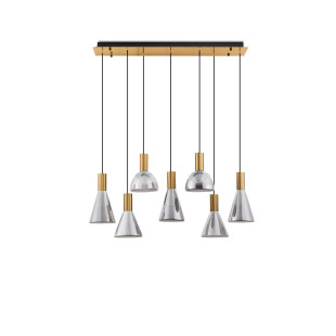 Lampa Viox LED - Szkło Dymione, Mosiądz | Decolab24