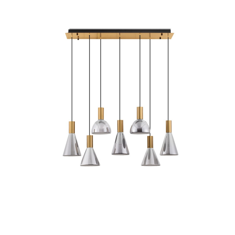 Lampa Viox LED - Szkło Dymione, Mosiądz | Decolab24