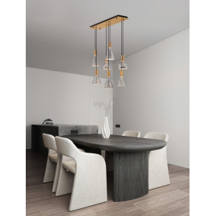 Lampa Viox LED - Szkło Dymione, Mosiądz | Decolab24