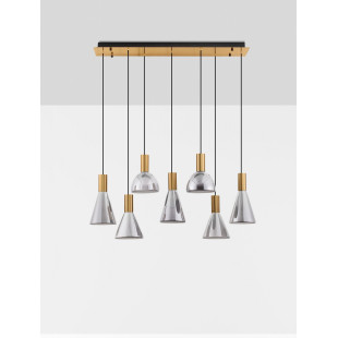 Lampa Viox LED - Szkło Dymione, Mosiądz | Decolab24