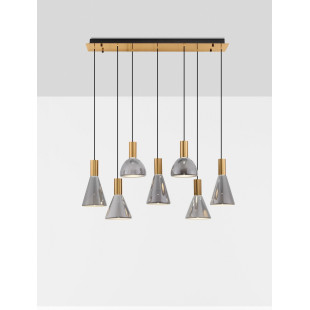 Lampa Viox LED - Szkło Dymione, Mosiądz | Decolab24