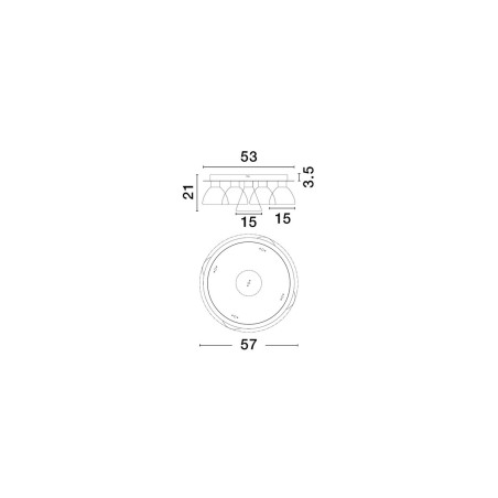 Plafon szklany Viox V LED - Elegancki design | Decolab24