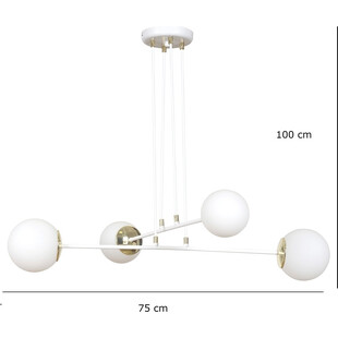 Lampa wisząca szklane kule Ognis IV 75 czarno-biała marki Emibig