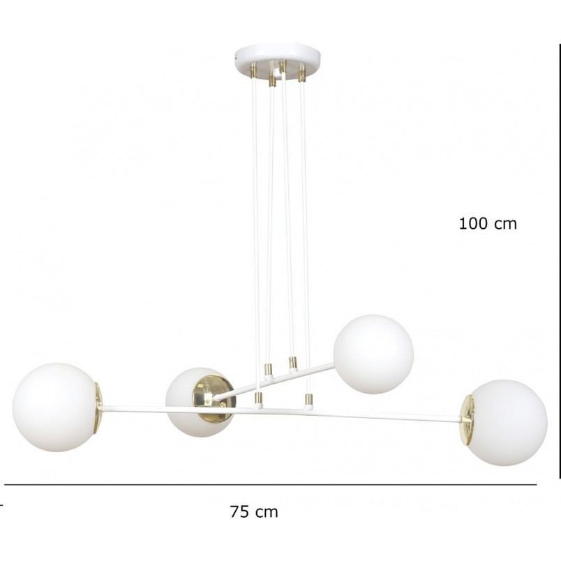 Lampa wisząca Emibig Ognis IV - Szklane kule czarno-białe | Sklep z Lampami