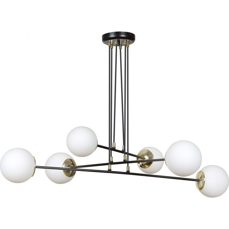 Lampa wisząca Emibig Ognis VI | Szklane kule, czarno-biała