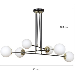 Lampa wisząca szklane kule Ognis VI 90 czarno-biała marki Emibig