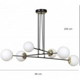 Lampa wisząca Emibig Ognis VI | Szklane kule, czarno-biała