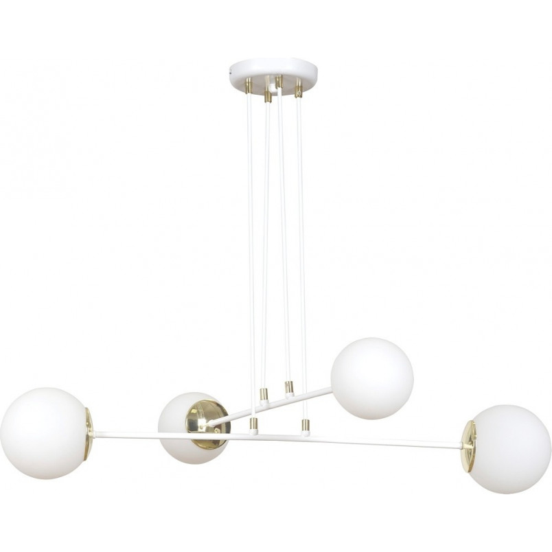 Lampa wisząca Emibig Ognis IV - szkło biało-złote, 75cm