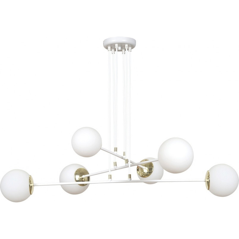 Lampa wisząca Emibig Ognis VI - biało-złote kule | Sklep z lampami