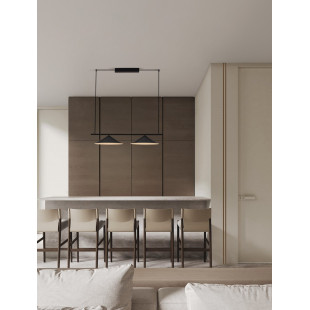 Lampa wisząca 2 stożki Luik LED 100cm czarna | Decolab24