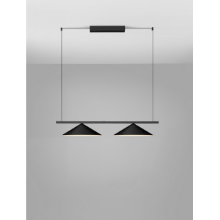 Lampa wisząca 2 stożki Luik LED 100cm czarna | Decolab24