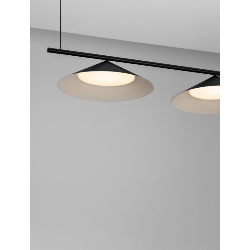 Lampa wisząca 2 stożki Luik LED 100cm czarna | Decolab24