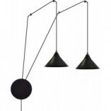 Lampa wisząca Abramo II czarna - Emibig | Loftowa, 2-punktowa