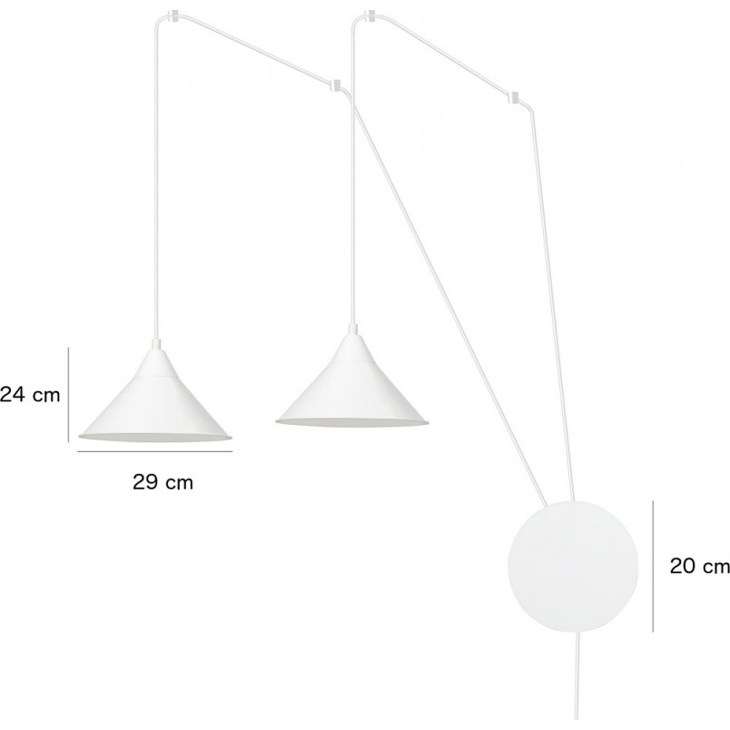Lampa wisząca Abramo II czarna - Emibig | Loftowa, 2-punktowa