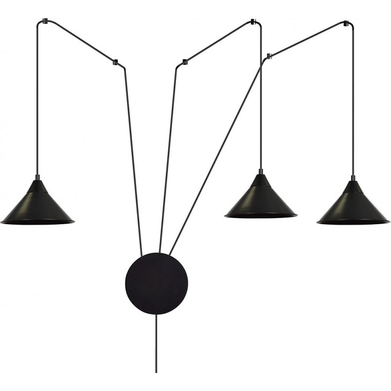 Lampa wisząca Abramo III czarna - Emibig | Loftowa, 3 punkty